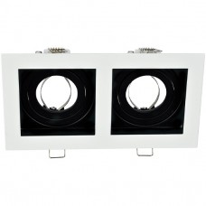 Σποτ Διπλό Χωνευτό Κινητό Αλουμινίου Λευκό 92EL110SQ2